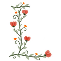 floral alphabet font png