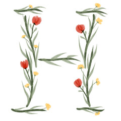 floral alphabet font png