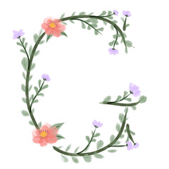 Obraz na płótnie Canvas floral alphabet font png