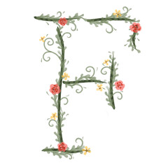 floral alphabet font png