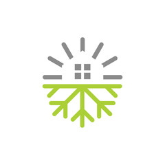 Air conditioning and air heating logo design