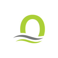 Letter O with air symbol design. Air conditioning logo design