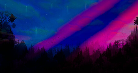Fototapeta premium Beautiful sky landscape art
