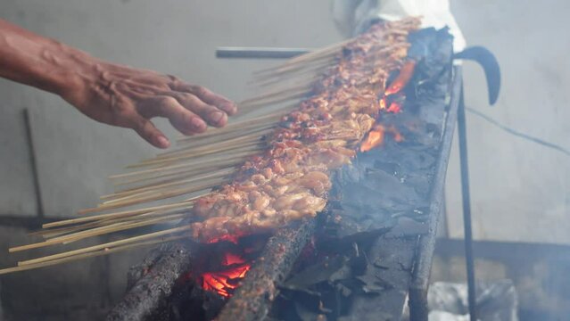 Chicken Satay is grilled chicken skewer seasoned with peanut sauce