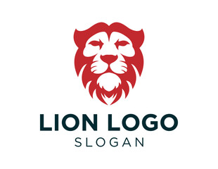 Logo design about a lion on a white background. made using the CorelDraw application.