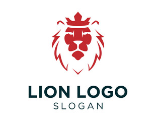 Logo design about a lion on a white background. made using the CorelDraw application.
