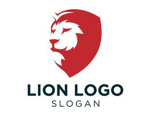 Logo design about a lion on a white background. made using the CorelDraw application.