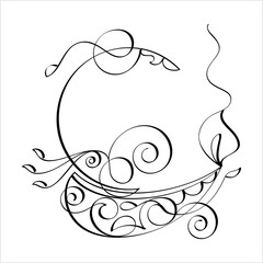 Diwali Diya Pen Ink Style M_2203027