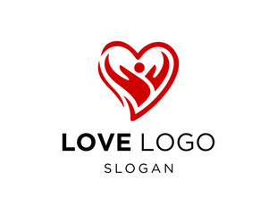 Logo design about Love on a white background. made using the CorelDraw application.