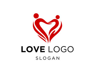 Logo design about Love on a white background. made using the CorelDraw application.