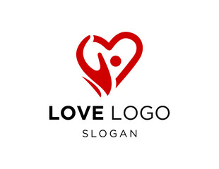 Logo design about Love on a white background. made using the CorelDraw application.