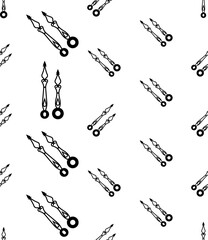 Clock Hand Icon Seamless Pattern, Hour, Minute, Second Clock Hand Icon