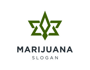 Logo design about marijuana on a white background. made using the CorelDraw application.