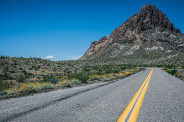 Naklejka premium Deserted Highway on Route 66 Outside of Oatman Arizona