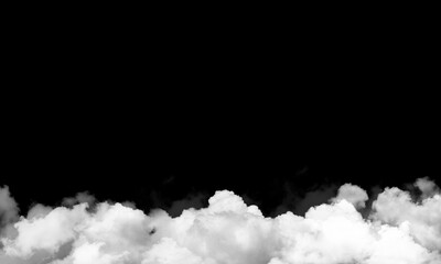 White clouds isolated on black background