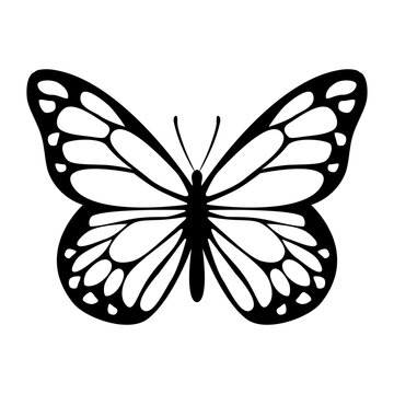 Flying butterflies black icons Tattoo stencil  Stock Illustration  98695805  PIXTA