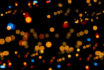 Fototapeta na wymiar Defocus blur light night bokeh abstract on background.