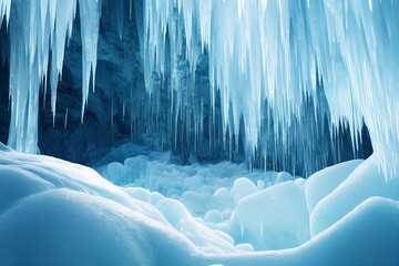 洞窟 洞穴 氷柱 雪山 山 自然 氷 雪