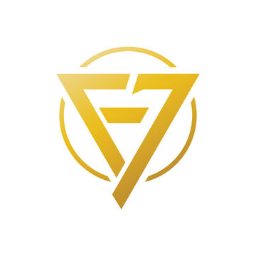 F7 logo design. Abstract letter F7 logo design