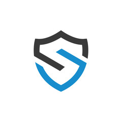 Letter S logo design in shield. Shield logo design in letter S