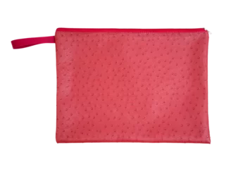 Zelfklevend Fotobehang red ostrich handbag isolated © anankkml