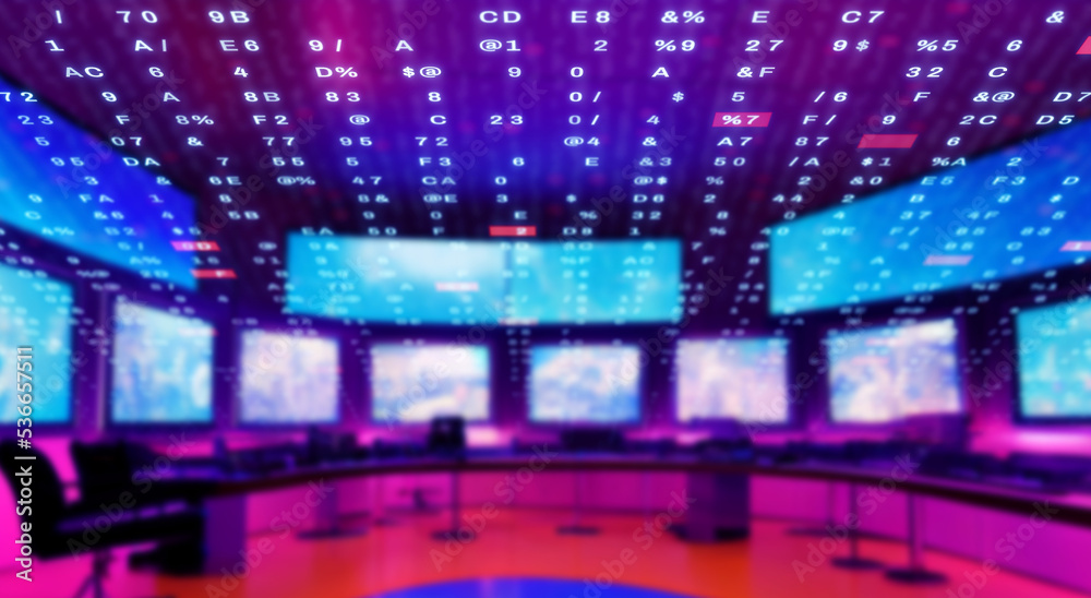 Poster monitor room and digital data concept.