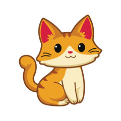 Illustration of cute colored cat. Cat cartoon image in EPS10 format. Suitable for children's book design elements. Introduction of cats to children. Books or posters about animal