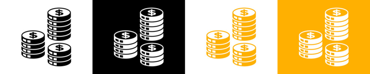 Money coin stack icon vector. Coin stack symbol. Vector illustration