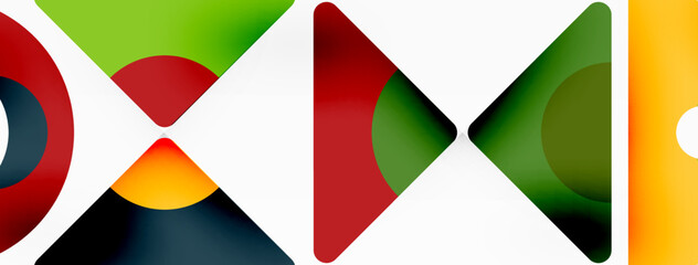 Creative geometric wallpaper. Minimal abstract background. Triangles and circles composition vector illustration for wallpaper banner background or landing page