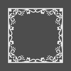 Decorative vintage frame, square shape border. - Vector.