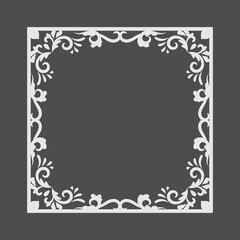 Decorative vintage frame, square shape border. - Vector.