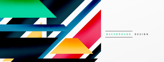 Minimal geometric abstract background. Dynamic 3d lines composition. Trendy techno business template for wallpaper, banner, background or landing