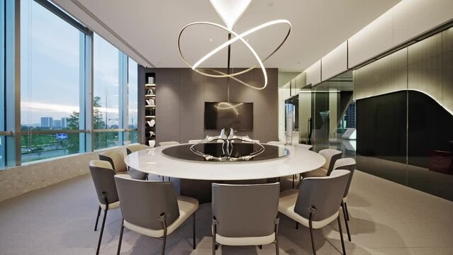 modern dining room in modern company