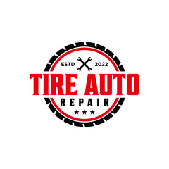 tire repair logo template design