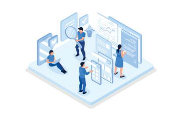 Obraz na płótnie Canvas Seo concept. Can use for web banner, infographics, hero images, isometric flat vector modern illustration