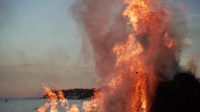 Witch burning at the stake. Solstice day. Holiday.