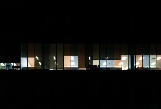 Office Windows Night 