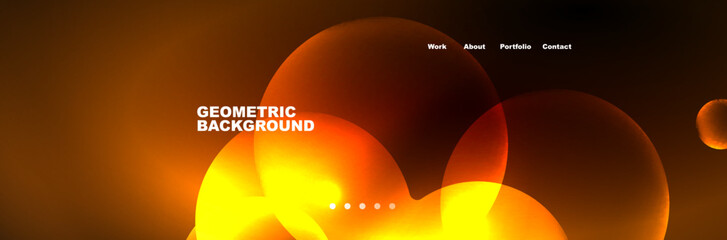 Neon glowing bubbles, circles magic energy space light concept, abstract background wallpaper design