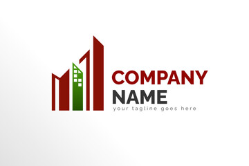 Trading Digital Logo Illustration in Red and Green Color. Modern Simple Logo Template Ready For Use. For your Business, Brand, Company, Corporation, and Many More.