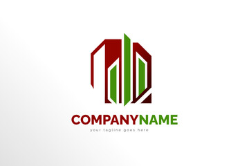 Trading Digital Logo Illustration in Red and Green Color. Modern Simple Logo Template Ready For Use. For your Business, Brand, Company, Corporation, and Many More.
