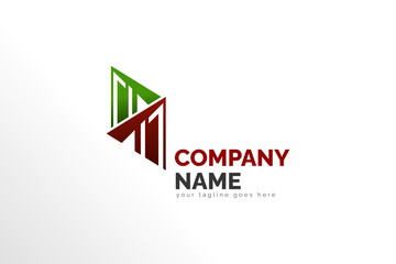 Trading Digital Logo Illustration in Red and Green Color. Modern Simple Logo Template Ready For Use. For your Business, Brand, Company, Corporation, and Many More.
