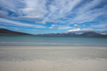 Luskentyre white sand beach on the Isle of Harris in the Outer Hebrides of Scotland