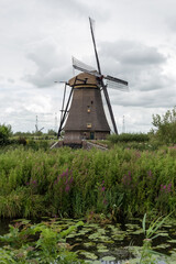 View of the windmills at Kinderdijk, a village in the municipality of Molenlanden, in the province of South Holland, Netherlands