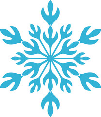 Set of icy snowflakes symbol vector illustration. Blue line frozen snowflake isolated on white background for new year celebration snow decoration ornament or christmas festive frost flakes design