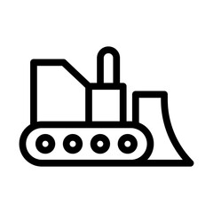 bulldozer line icon illustration vector graphic