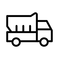 dumper truck line icon illustration vector graphic