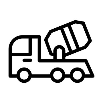 mixer truck line icon illustration vector graphic