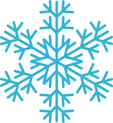Set of icy snowflakes symbol vector illustration. Blue line frozen snowflake isolated on white background for new year celebration snow decoration ornament or christmas festive frost flakes design