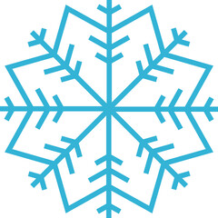 Set of icy snowflakes symbol vector illustration. Blue line frozen snowflake isolated on white background for new year celebration snow decoration ornament or christmas festive frost flakes design