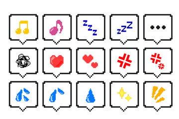 ドット絵　吹き出し　アイコンセット1
